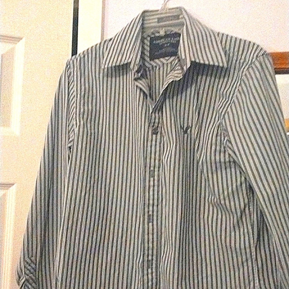 American eagle long sleeve dress shirt men's small vintage fit